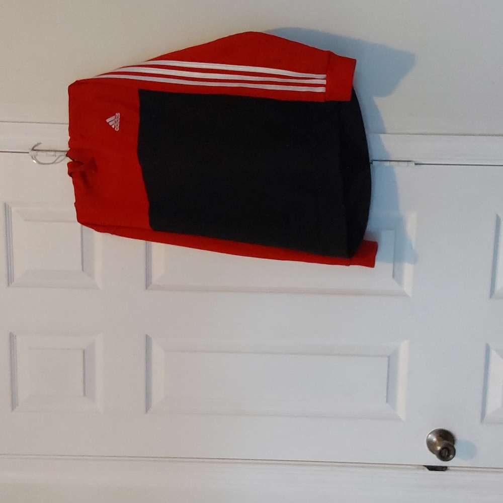 Adidas Hoodie . Color red,black and white strips